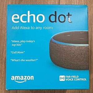 Amazon Echo Dot in Blue and Gray - Brand New